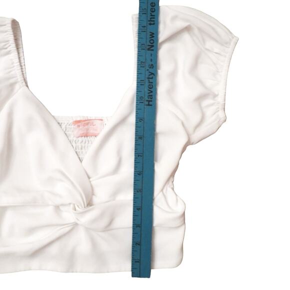 Wishful Thinking Crop Top, Sweetheart Pullover Puff Sleeve Womens Small, White - Picture 9 of 11